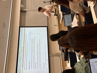 A classroom presentation during the DTUP collaboration.