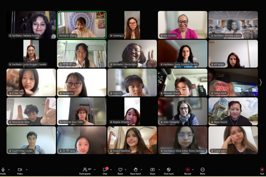 Participants joining a Global Dialogue on Zoom.